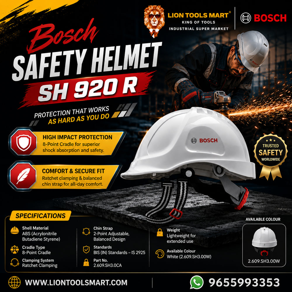 Bosch Industrial Safety Helmet SH 920 R (White, 8-Point Cradle)