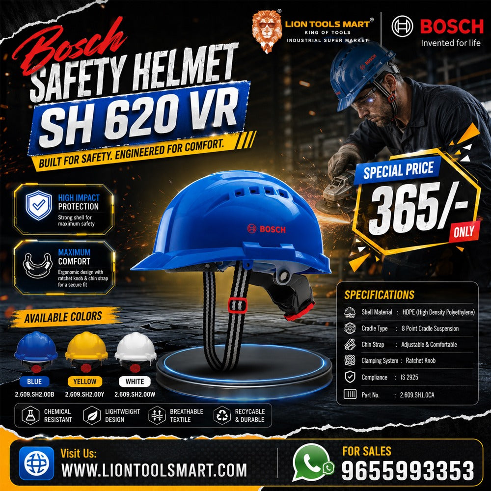 Bosch Safety Helmet SH 620 VR – High-Impact HDPE Industrial Hard Hat