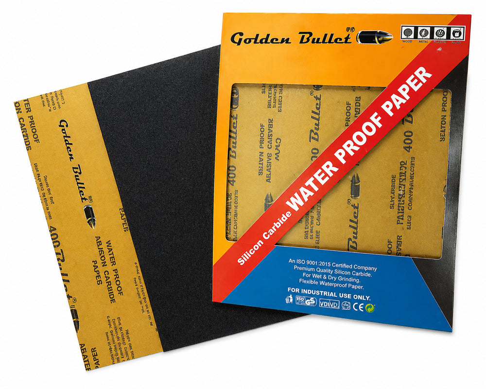 Bullet Silicon Carbide Waterproof Emery Paper | High Performance Wet & Dry Sanding Sheet | Rs.10/- Per Sheet, 50 Sheets in Package