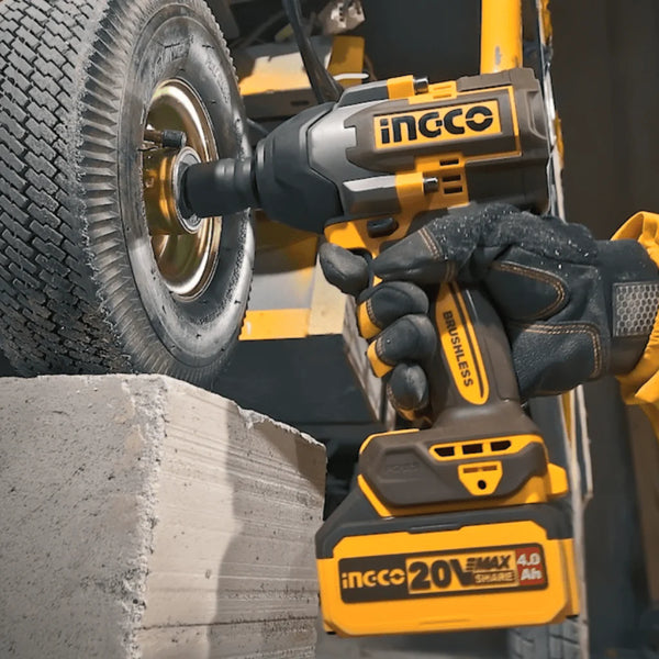 Ingco 20V Cordless Impact Wrench CIWLI2085 | 850Nm Brushless Impact Wrench with 2 Batteries & Charger