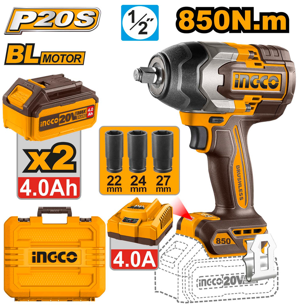 Ingco CIWLI2085 Cordless Impact Wrench