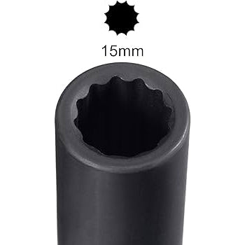 Craftshands 1/2 Inch Deep Impact Socket | Heavy Duty CR-MO Drive Socket for Professional Use