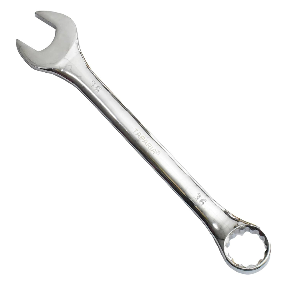 Taparia CS36 Combination Spanner 36x36mm | Chrome Vanadium Steel Wrench with Open End & Ring End for Automobile, Machinery, Workshop, Maintenance & Industrial Applications