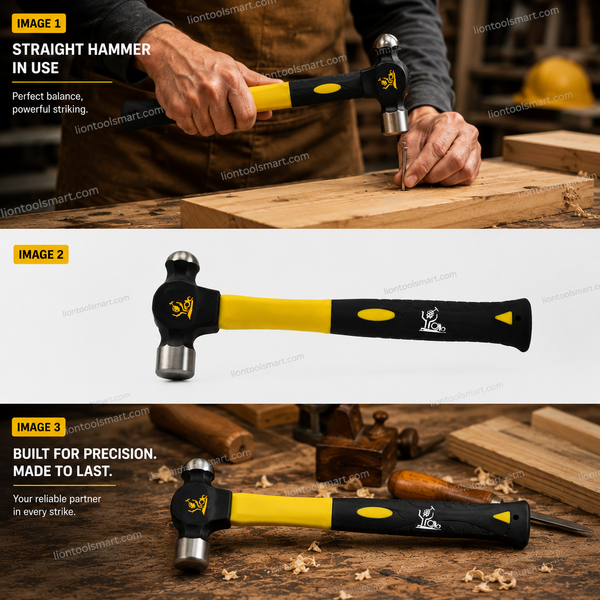AS 500g Ball Pein Hammer with 300mm Fiberglass Handle AS-147 | Heavy Duty Professional Machinist Hammer