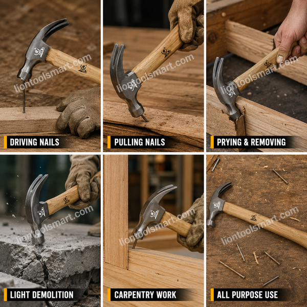 AS 20 OZ Claw Hammer with 315mm Ash Wood Handle AS-156 | Heavy Duty Professional Carpenter Claw Hammer