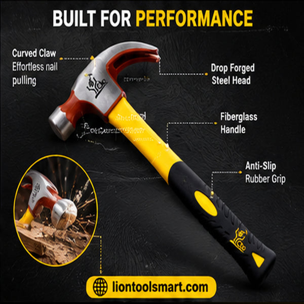 AS 20 OZ Claw Hammer with 315mm Fiber Handle AS-156 | Heavy Duty Professional Carpenter Claw Hammer