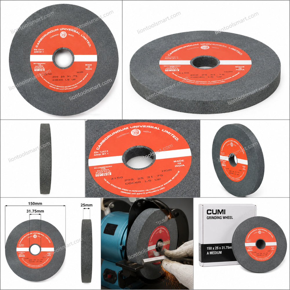 Cumi Grinding Wheel 150x25x31.75mm A Medium | Heavy Duty Bench & Pedestal Grinder Wheel