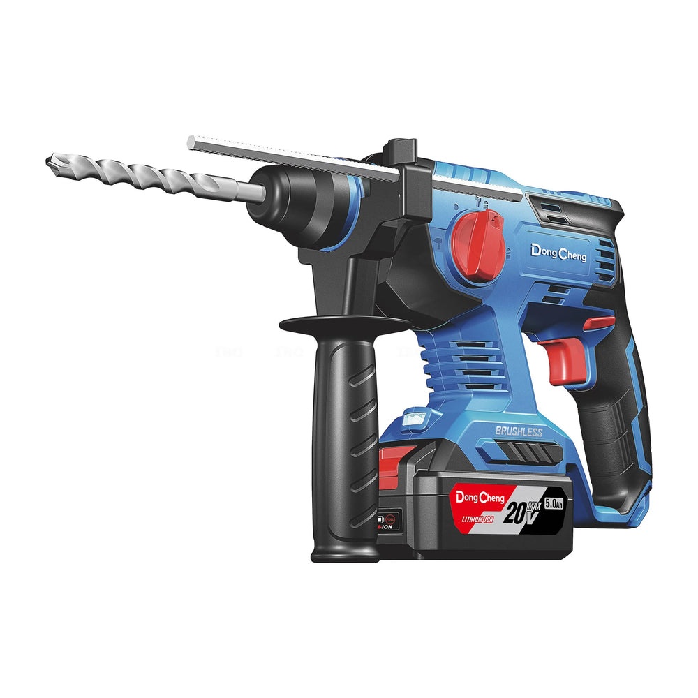 Dongcheng DCZC22 22mm Cordless Rotary Hammer With 4-Mode | R/F Function & Battery-Charger, 1400 RPM
