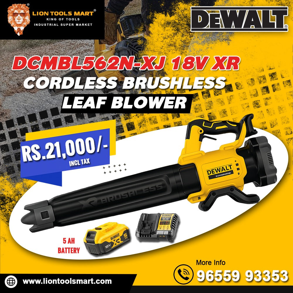 DEWALT Cordless Brushless Leaf Blower Kit (with 5 Ah Battery & Charger) - DCMBL562N-XJ 18V XR