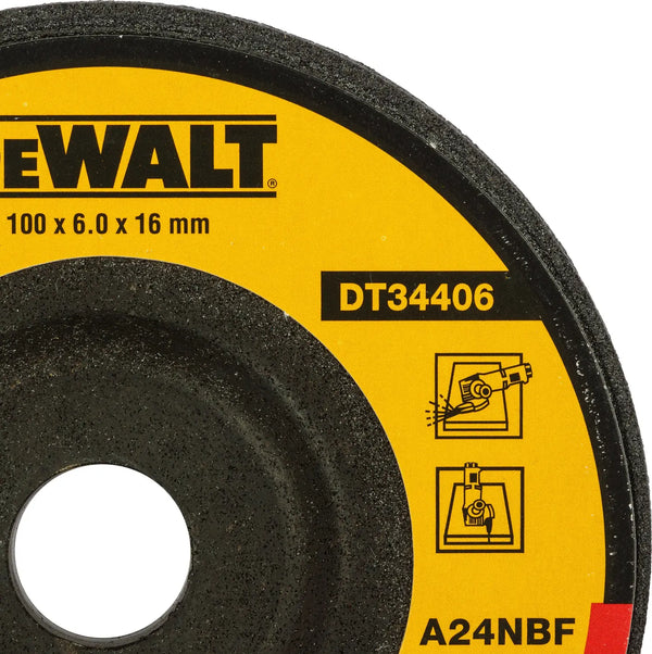 Dewalt DT34406, Dewalt grinding wheel, 4 inch grinding wheel, 100x6x16mm grinding wheel, Metal grinding wheel, Type 27 grinding wheel, Depressed centre wheel, Aluminium oxide grinding wheel, Mild steel grinding wheel, Stainless steel grinding wheel, Angle grinder wheel, Metal grinding disc, Welding grinding wheel, Fabrication grinding wheel, Industrial grinding wheel, Dewalt abrasive wheel