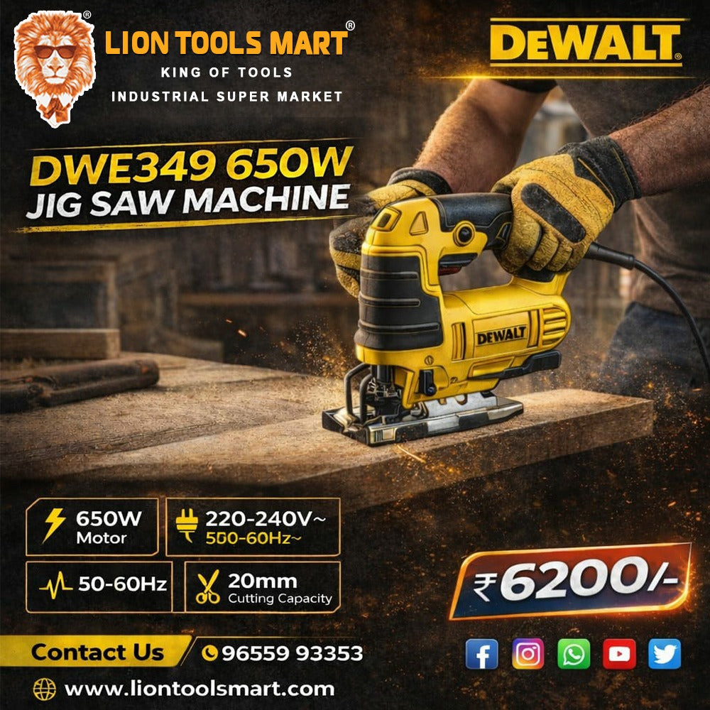 Dewalt DWE349-IN Jigsaw For Cutting Wood Metal and Plastic 650Watt