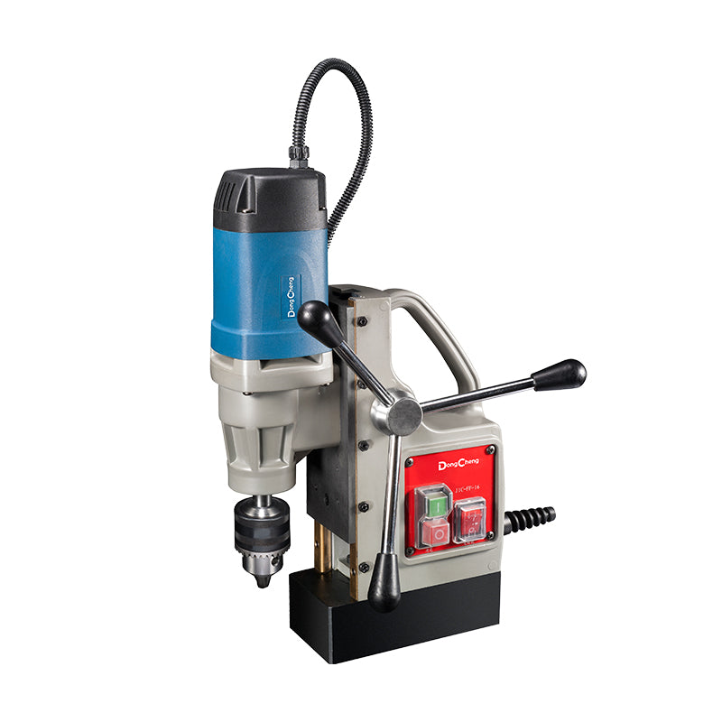DONGCHENG 900W Magnetic Drill Machine, 16 mm Twist Drill, 11500N, MT2 (DJC16)-A compact 900 W magnetic drill with an 11500 N base, for twist drilling holes up to 16 mm in steel.