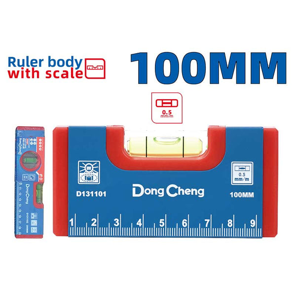 DONGCHENG HD131101 100 mm spirit level with ruler scale