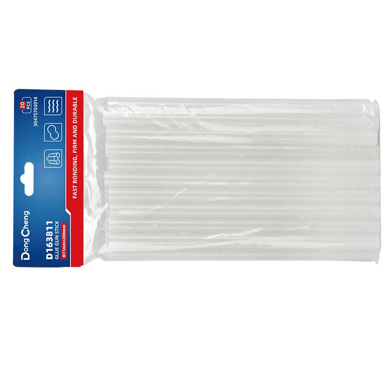 DONGCHENG 11 mm x 200 mm Hot Melt Glue Sticks, 20 PCS, EVA Clear (HD163811)-A 20-piece pack of clear 11 mm EVA glue sticks for larger hot melt glue guns.