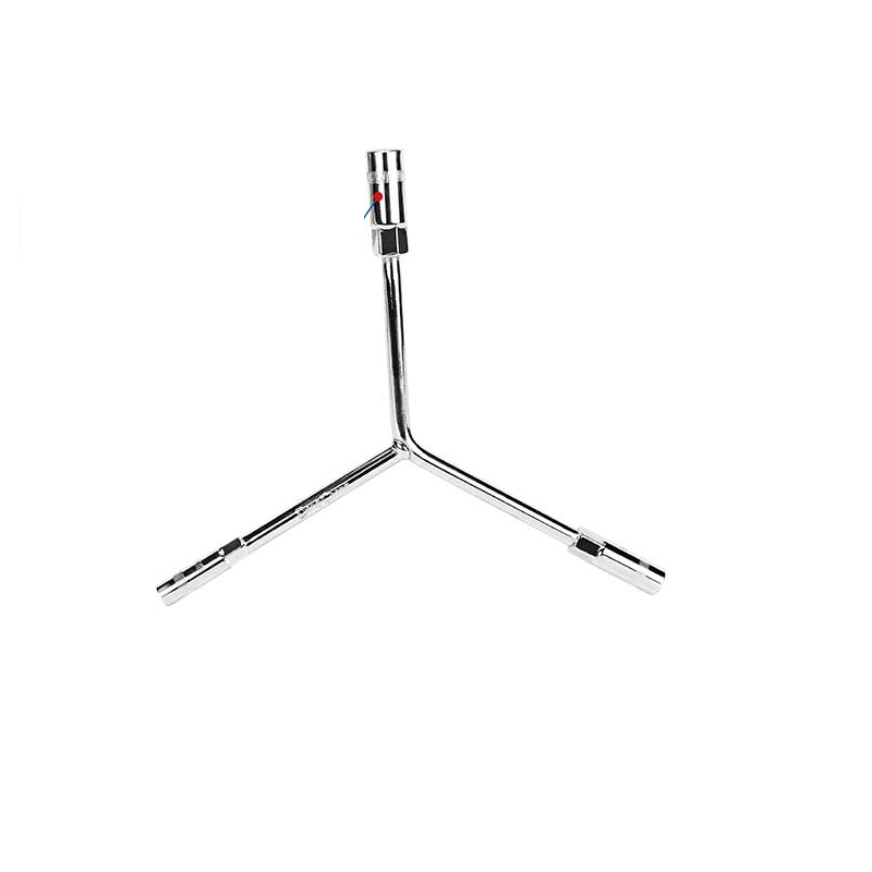 DONGCHENG 140 mm CR-V Y-Type Socket Wrench, 8 x 10 x 12 mm, Chrome-Plated (HD074212)-A compact three-way Y wrench with 8, 10, and 12 mm CR-V sockets in one tool.