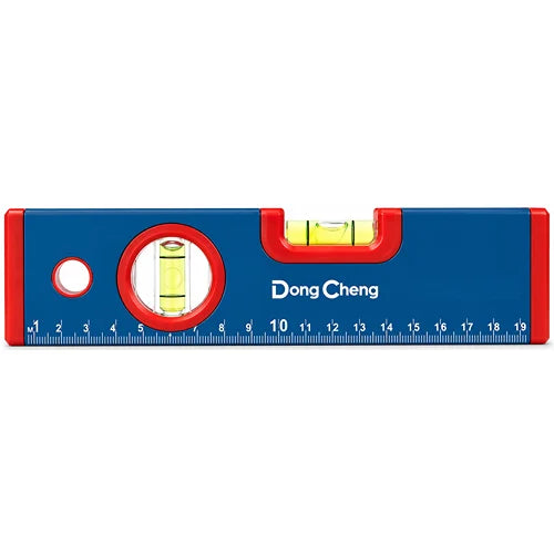 DONGCHENG 200 mm Spirit Level with Ruler Body (HD131102)-A 200 mm aluminium spirit level with accurate vials and a ruler scale on the body.