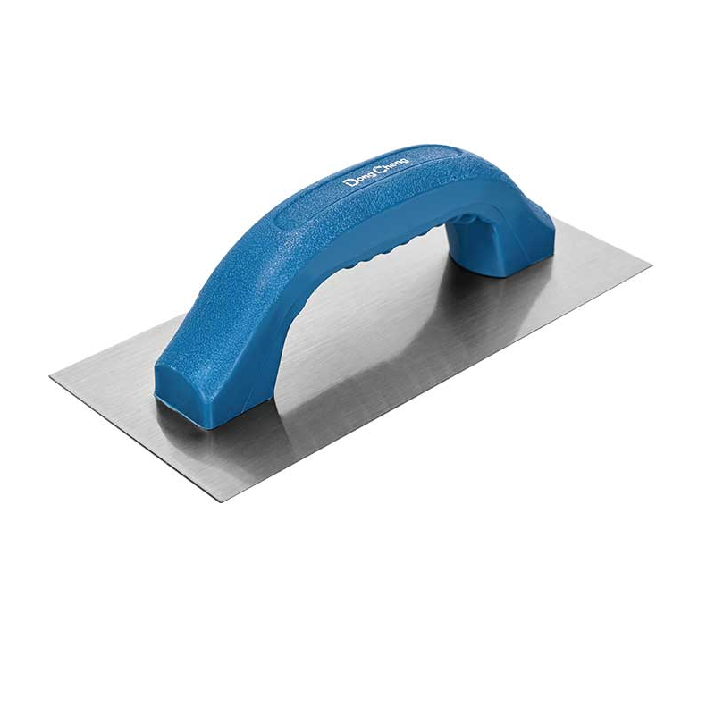 DONGCHENG 230 x 130 mm Plastering Trowel, Flat Teeth, Carbon Steel (HD213201)-A carbon steel plastering trowel with a flat blade and a comfortable moulded handle.