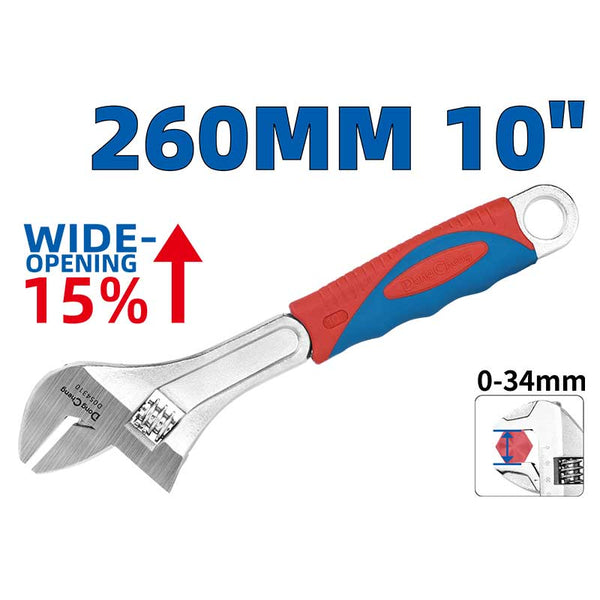 DONGCHENG HD054310 260 mm 10 inch wide opening adjustable wrench