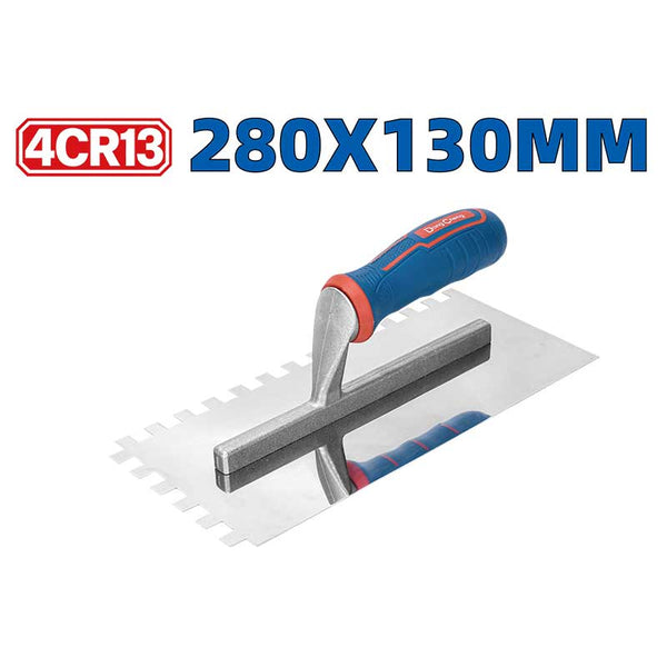 DONGCHENG HD213302 280x130 mm stainless steel notched trowel