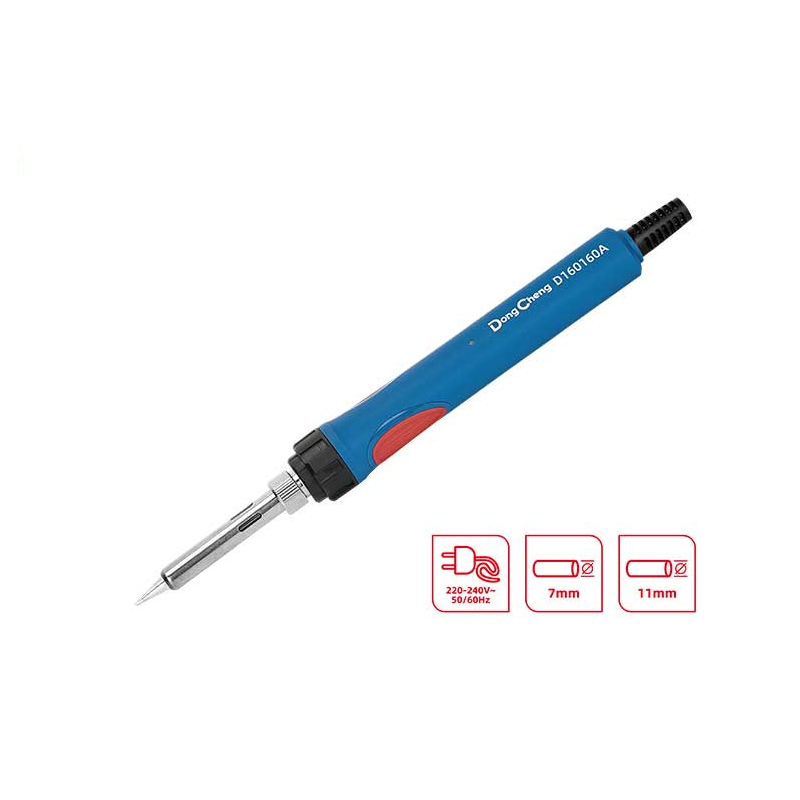 DONGCHENG 60W Electric Soldering Iron, 450°C, Ceramic Heating Core, with Stand (HD160160A)-A 60 W soldering iron with a ceramic heating core that heats up in about 40 seconds.