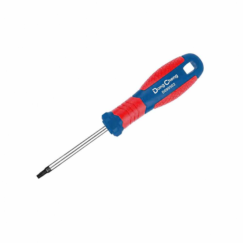 DONGCHENG T15 x 100 mm Torx Screwdriver- A Torx (star) screwdriver for medium T15 screws in automotive, appliance, and equipment work.