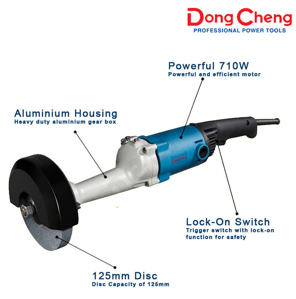 Dongcheng DSS125B Corded Electric Straight Grinder | 710W, 125MM