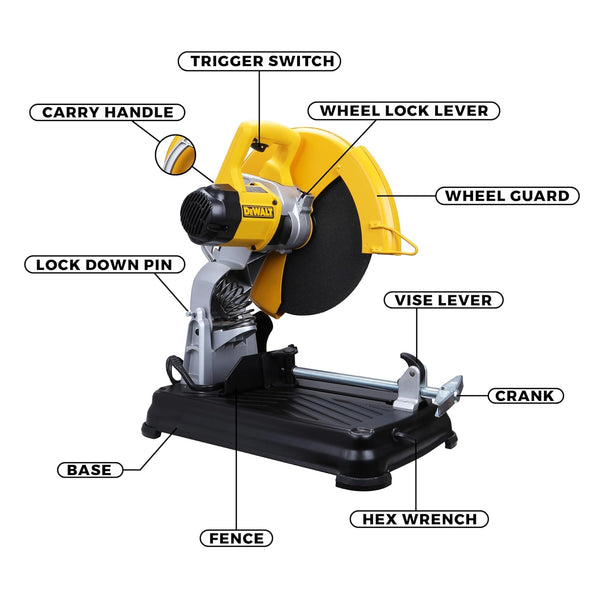 Dewalt DW871 14-Inch Chop Saw 355mm 2200W | Heavy Duty Metal Cutting Machine