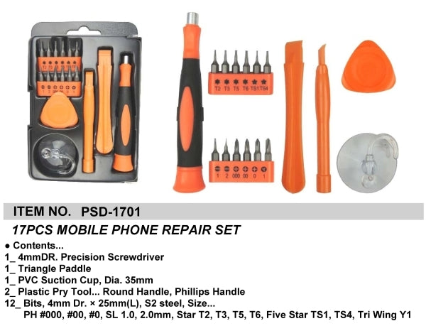 Dayton 17Pc Mobile Phone Reparing Kit | Durable, Portable Storage Case