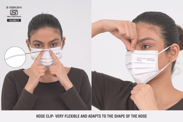 Karam Disposable Surgical 3 Ply Mask with Ear Loops RFM50 | Nose Protection