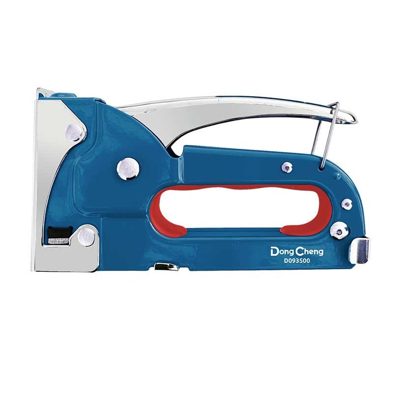 DONGCHENG 4-8 mm Heavy-Duty Staple Gun (HD093500)-A heavy-duty hand staple gun for upholstery, carpentry, and packing jobs.
