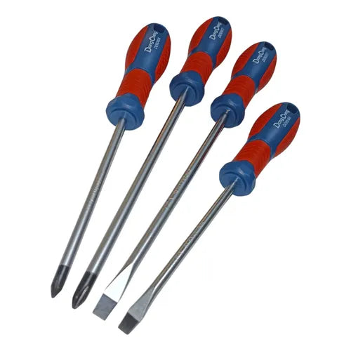 DongCheng 4-Piece Screwdriver Set – Phillips & Slotted Screwdrivers with Ergonomic Handles for Workshop, Home & DIY Use | HD091251