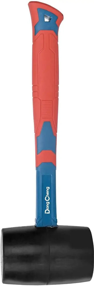 DongCheng HD101800 8 OZ (Approx. 225g) Non-Marring Solid Rubber Hammer Mallet with Shock-Absorbing Fiberglass Handle