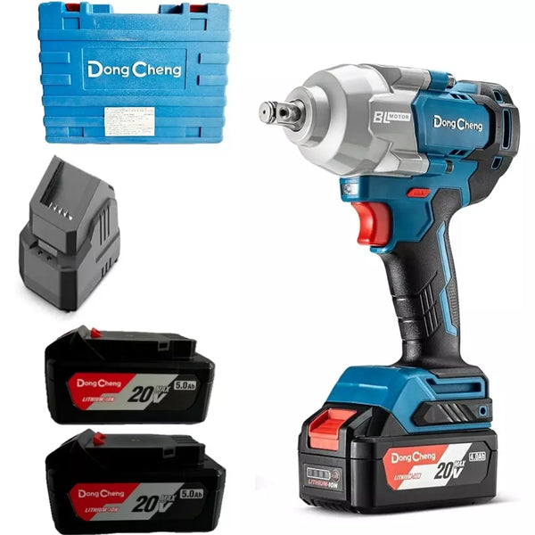 DongCheng DCPB698 20V MAX Cordless Brushless Impact Wrench, 1/2-Inch Square Drive with 698Nm Maximum Torque, 910Nm Nut-Busting Torque and 4-Speed Control