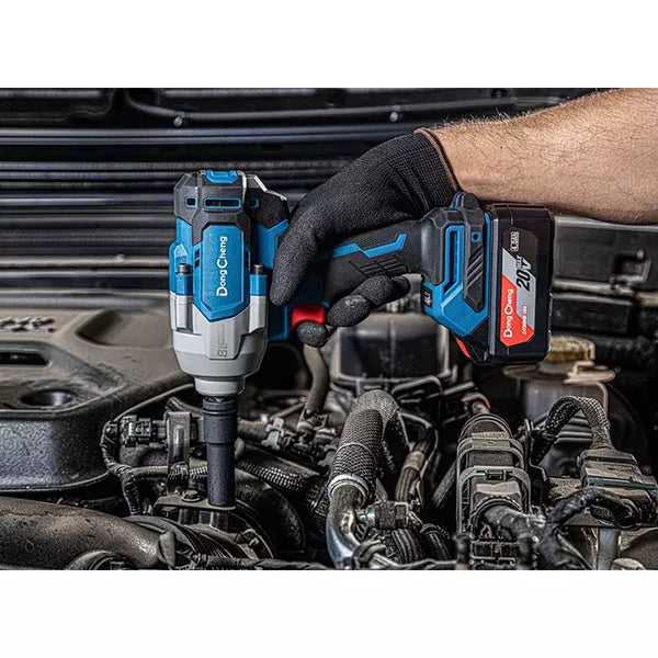 DongCheng DCPB698 20V MAX Cordless Brushless Impact Wrench, 1/2-Inch Square Drive with 698Nm Maximum Torque, 910Nm Nut-Busting Torque and 4-Speed Control
