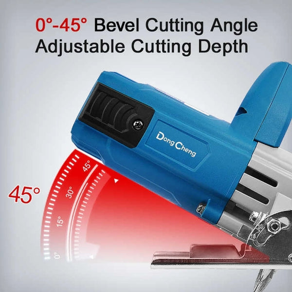 DongCheng DZE06-110 1800W Electric Marble Cutter, 110mm Blade, 13500 RPM, 30mm Maximum Cutting Capacity, Adjustable Cutting Depth and 0–45° Bevel Cutting
