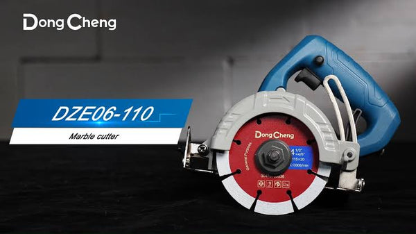 DongCheng DZE06-110 1800W Electric Marble Cutter, 110mm Blade, 13500 RPM, 30mm Maximum Cutting Capacity, Adjustable Cutting Depth and 0–45° Bevel Cutting