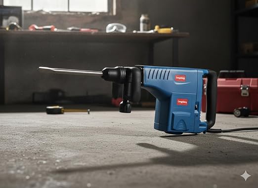 DongCheng DZG10 1500W Demolition Hammer with 16J Impact Energy, Electronic Constant Speed Control and Carbon Brush Warning Light