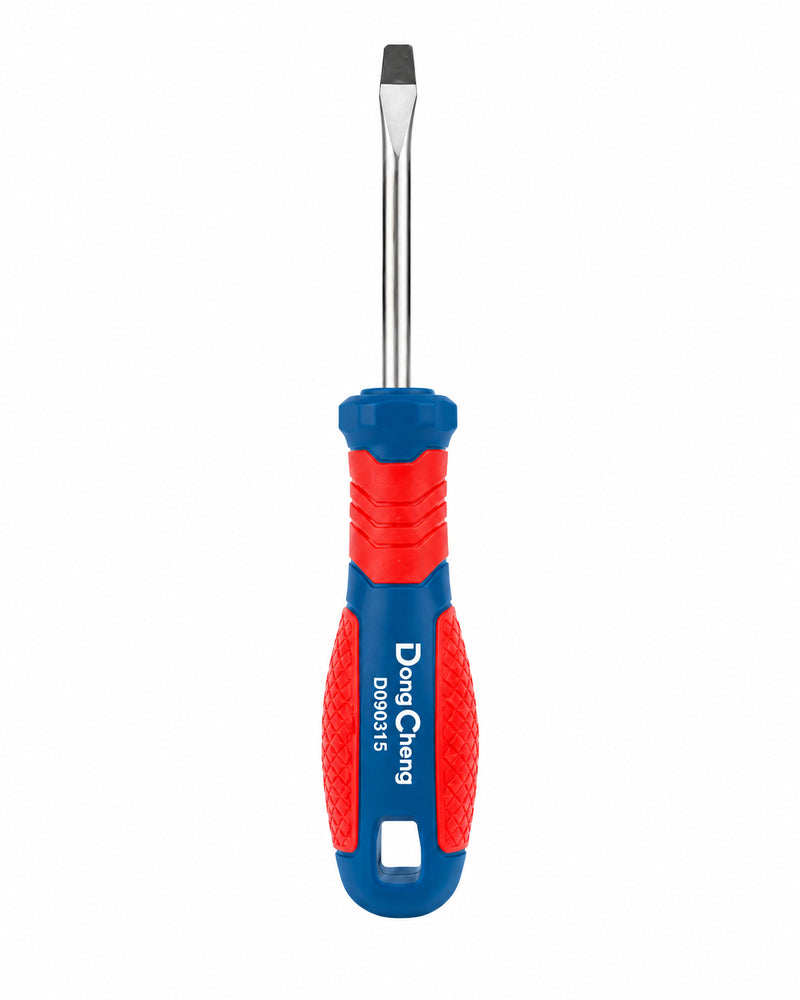 DONGCHENG SL8 x 200 mm Heavy-Duty Slotted Screwdriver (HD090315)-A heavy-duty slotted screwdriver for large screws that need high torque.