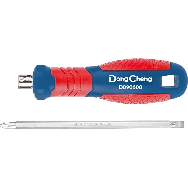 DONGCHENG 2-in-1 Screwdriver Set SL5 x PH1 x 150 mm (HD090601)-One handle, two tips: a slotted and a Phillips screwdriver in a single tool.