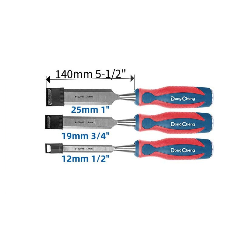 DongCheng 3 PCS Wood Chisel Set – Multi-Size Woodworking & Carpentry Chisels for Joinery, Furniture Making & DIY | HD102200