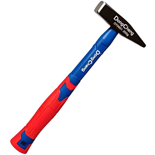 DongCheng HD100604 500g Drop-Forged 45# Carbon Steel Machinist Hammer with Shock-Absorbing Fiberglass Handle (German DIN Type)