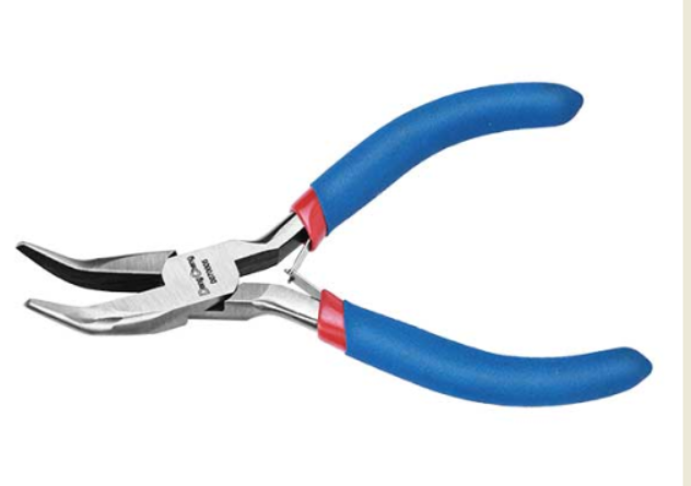 DONGCHENG 5" Mini Bent Nose Pliers (HD070605) -Angled jaws for reaching around obstacles and working at an angle.