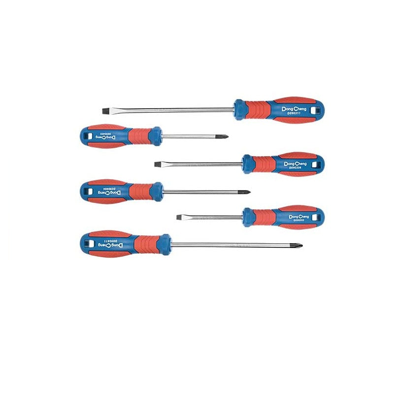 DongCheng 6-Piece Screwdriver Set – Phillips & Slotted Screwdrivers with Ergonomic Handles for Workshop, Home, Electrical & DIY Use | HD091252