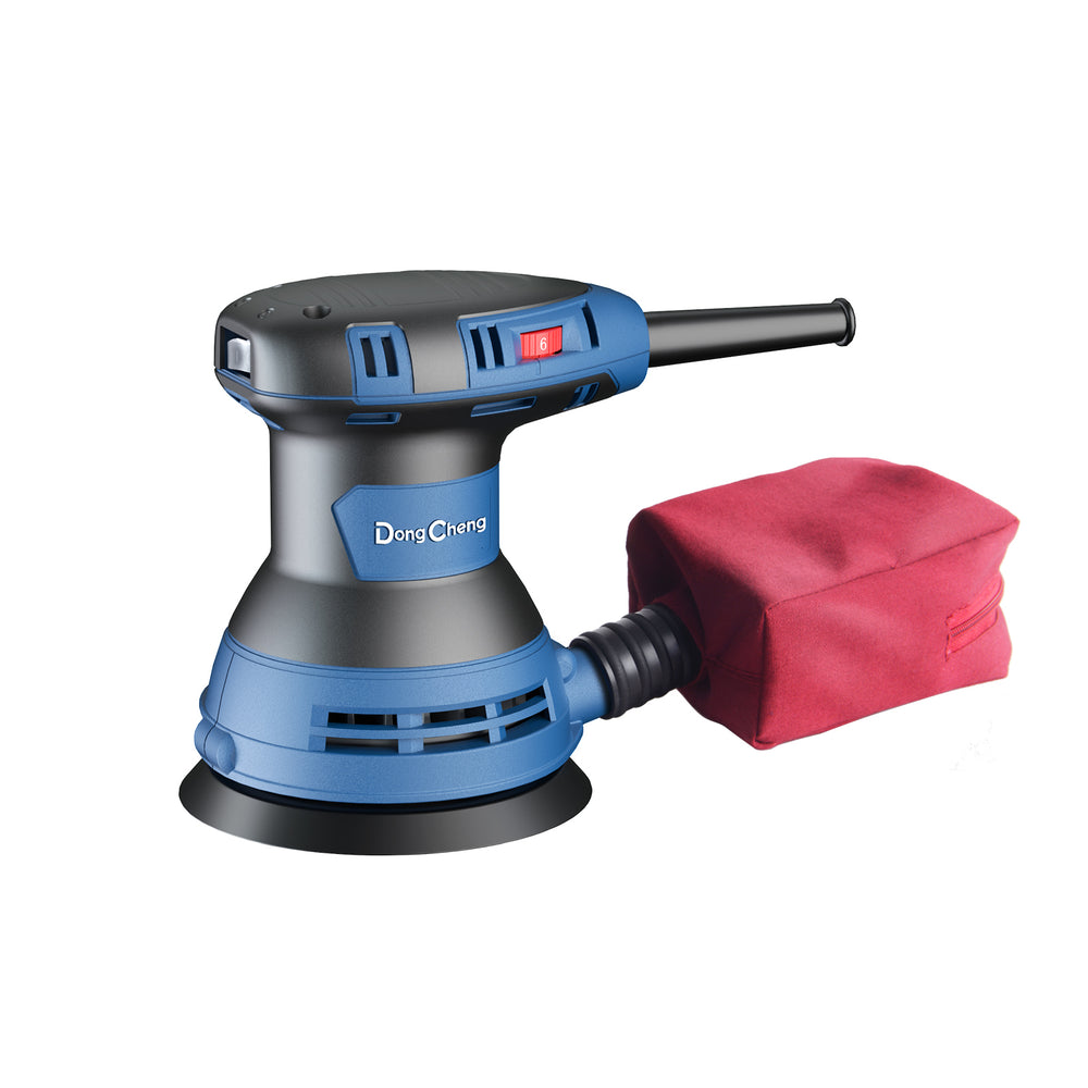 DongCheng DSA125 125mm Random Orbit Sander Machine 300W with 6-Speed Electronic Control, 4,000–12,000 OPM and Dust Collection System