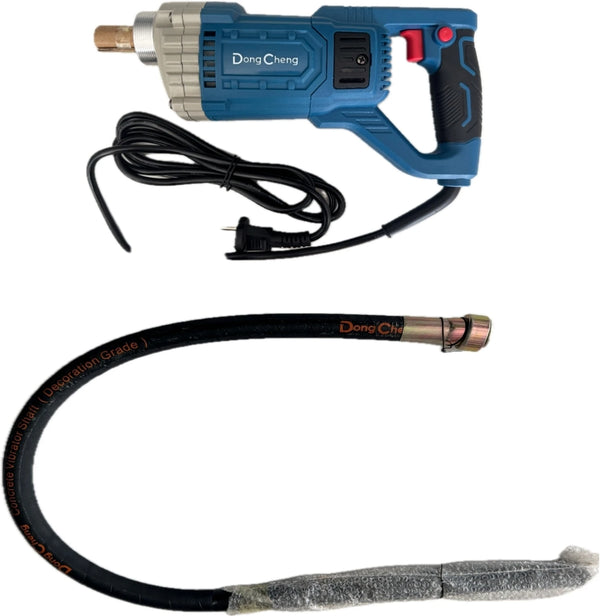 DongCheng DZD35 1200W Handheld Concrete Vibrator, 4300 RPM, 8mm Output Shaft, Cast-Aluminum Head and Rubber-Covered Handle for Concrete Compaction