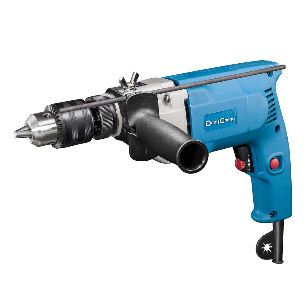 DongCheng DZJ03-13 500W Electric Impact Drill, Adjustable Speed 0–1450 RPM, 13mm Steel and Concrete Drilling Capacity, Forward and Reverse Rotation