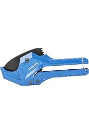 DongCheng HD113043 225mm Heavy-Duty Ratcheting PVC Pipe Cutter with Rubber Grips (3–43mm, SK5 Blade)