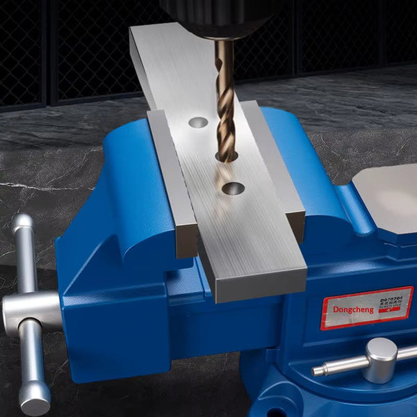 DongCheng HD070706 6-Inch / 150mm Industrial Ductile Iron Bench Vice with 360° Swivel Base & Anvil (26KN / 2600 KGS)