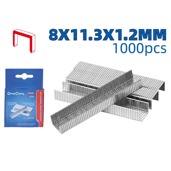 DongCheng HD093801 8 x 11.3 x 1.2mm Heavy-Duty Manual Staples (1000 PCS / Box)