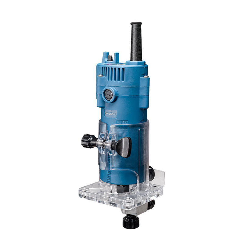 Dongcheng DMP02-6 Corded Electric Router and Wood Trimmer – Compact Power Tool for Woodworking, Edge Trimming, Grooving and Finishing